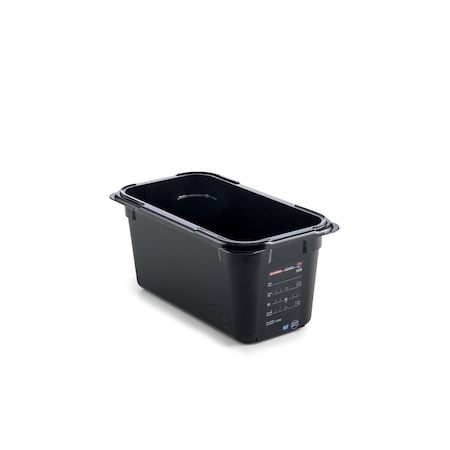 FOOD PAN BPA-FREE GN1/3,  5.7qt BLACK, 12 3/4X 6 7/8 X 6